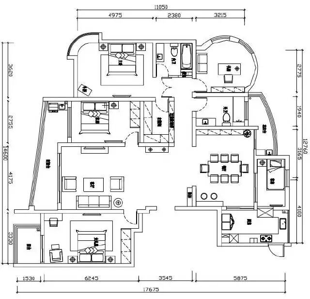 中式古典风格、稳重、端庄。