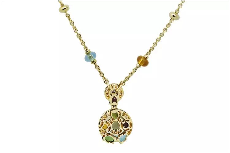 宝格丽 astrale系列 18k黄金镶嵌彩色宝石&钻石 奢华项链