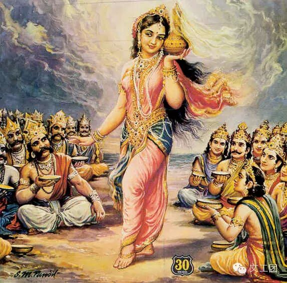 毗湿奴化身(avatar)为一个女神,来去夺回被阿修罗以及罗刹夜叉们取走
