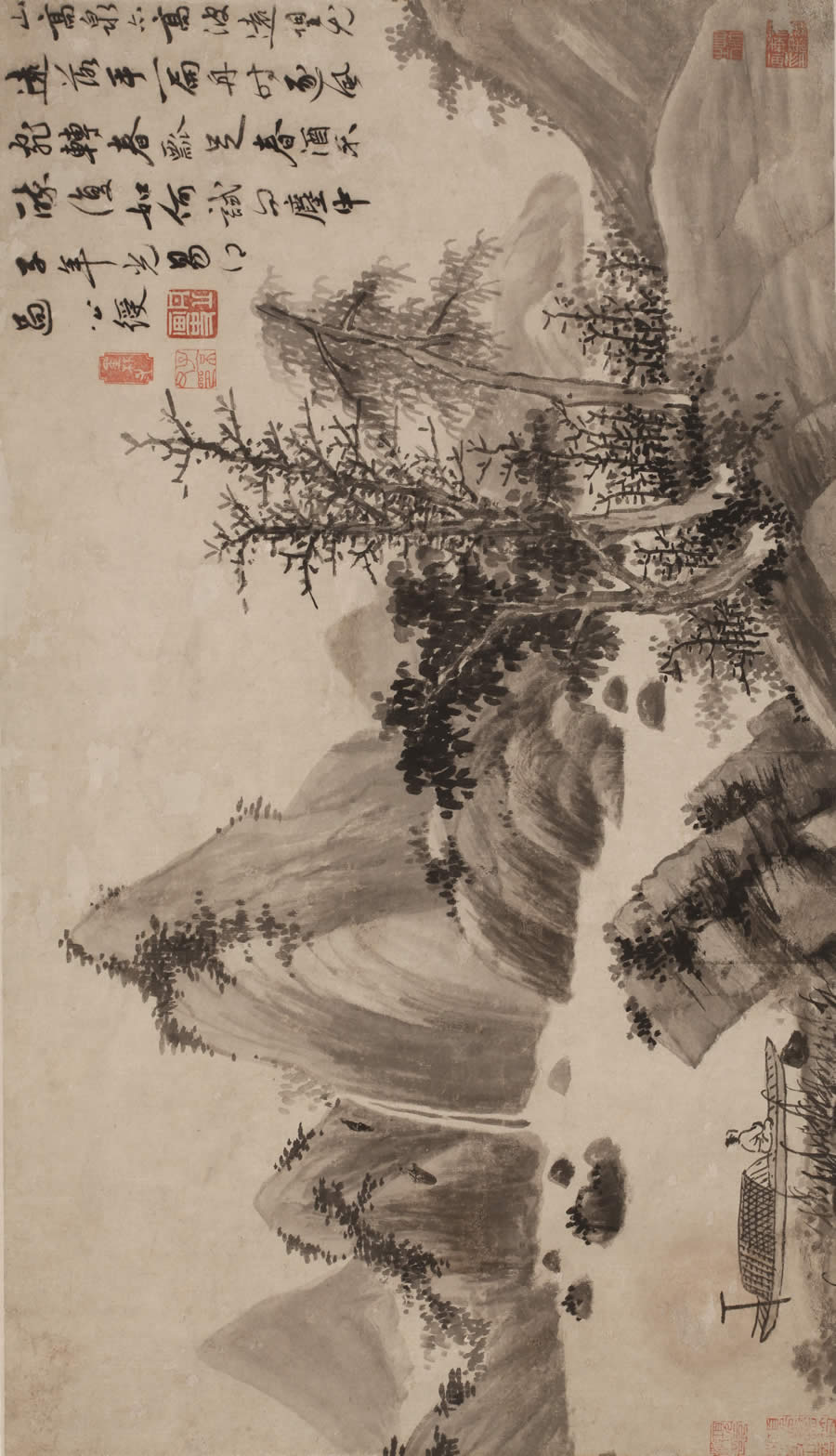 徽明 衡翁三绝手卷明 唐寅 东坡探梅图轴明 吕纪 流泉双鹫图轴明 陈淳