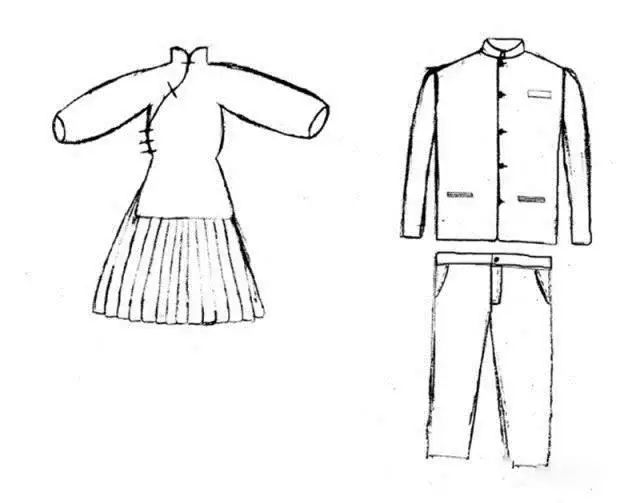 60年代的衣服简笔画图片