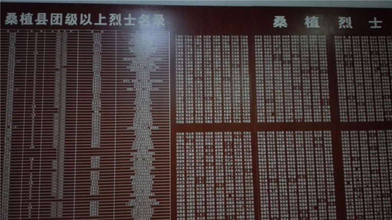 为中国革命献出生命的贺龙元帅家乡桑植县烈士名录红二,六军团会师会