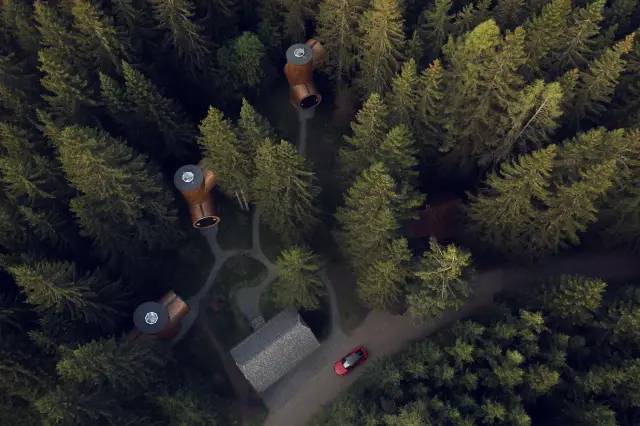 木结构树屋，真正的融入山林