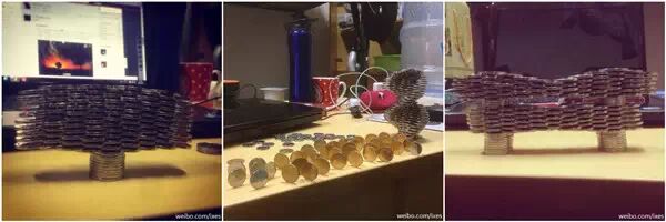 用硬币做艺术装置