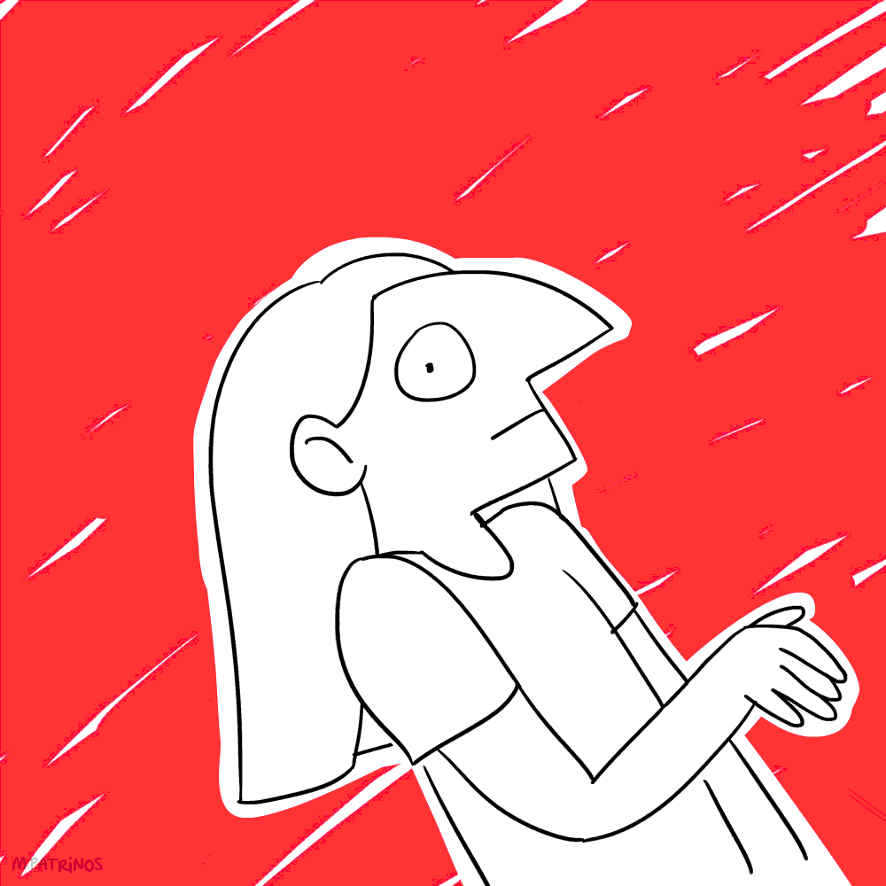 一边向后踱步，一边继续望着这幅画