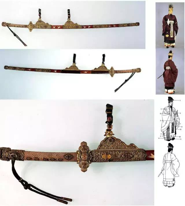 与宋朝同时期的日本则继续延续了唐朝风格的刀具,仿制出了所谓唐样