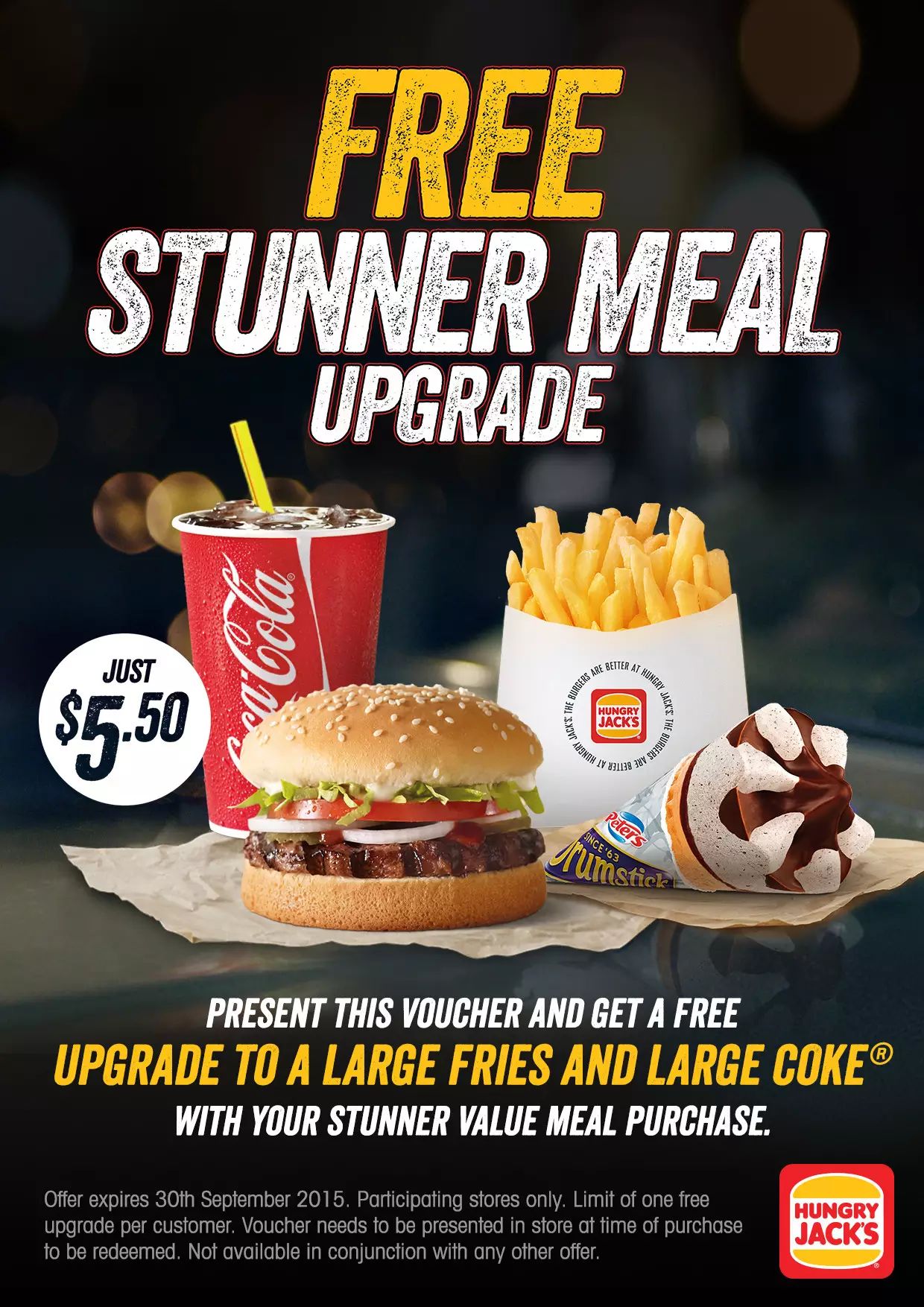 jacks 限時套餐特惠 9月底前可憑下圖在hungry jacks 把whopper jr