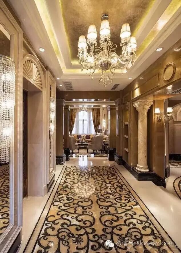 欧式豪华别墅室内大理石装饰鉴赏_石材新闻_石材新闻资讯_中国石材网