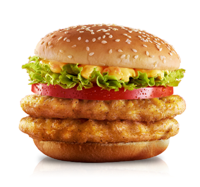 麦当劳汉堡实物图图片