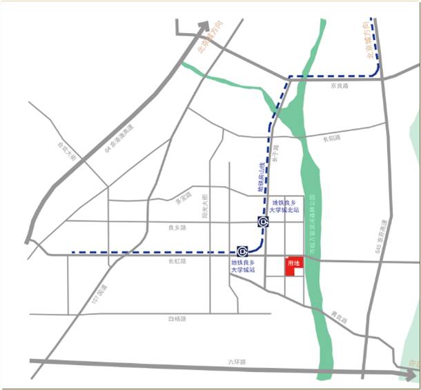 房山线:良乡大学城站距离项目仅800米,房山线与9号线在郭公庄站同台