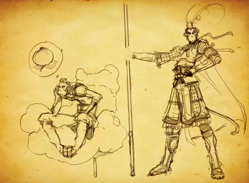 直接被帅晕了大圣归来人物原设动态草图