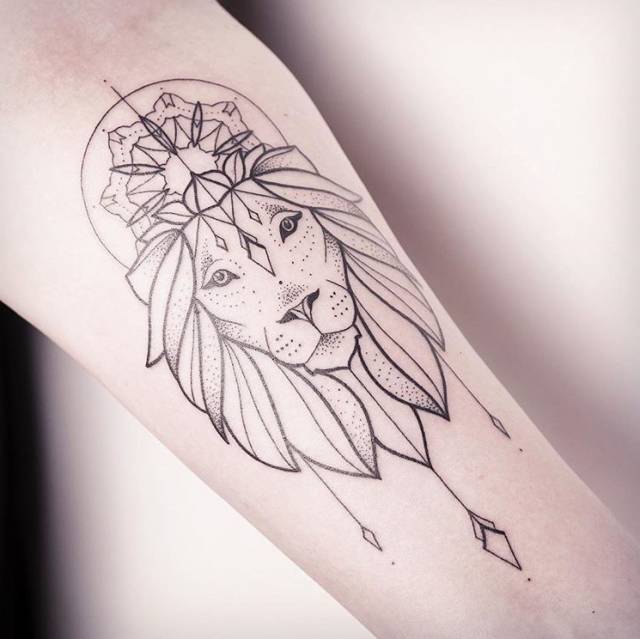 狮子座图腾纹身图片
