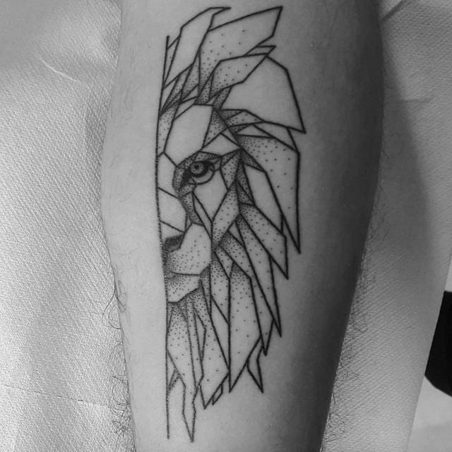 狮子座纹身手稿图片