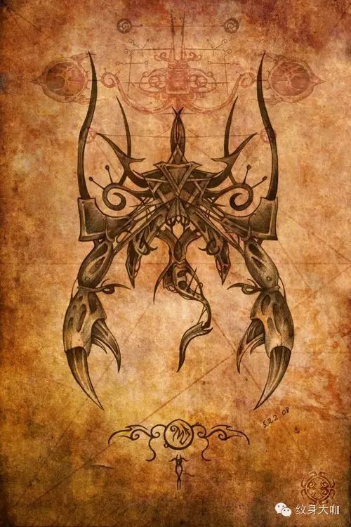 天蝎座纹身图案手稿图片