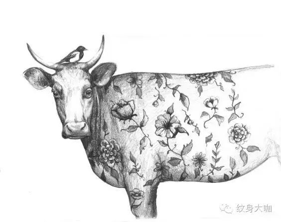 【纹身素材第234期】十二生肖—牛