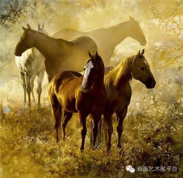 白俄罗斯yuriyarosh绘画奔跑的马