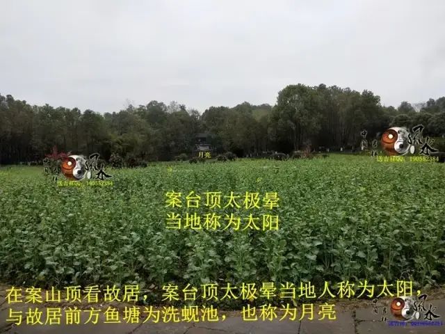 在来龙方位回看来龙之处，此龙身与其祖城佛手山发由同一山脉左侧龙身回旋之处为入首故居后方水绕，此为水绕玄武在故居后方看后托，后托有力在案台太极晕上方回看故居整体形局，可以看得到此局后靠有力，左右抱藏，明堂窝聚，前案端正平伏，形局藏风聚水气场融聚在案台上方太极晕处看朝案，整个朝案在此处可以看得到是一旗峰，迎风飘扬在明堂前方回看故居入地坪处前方看明堂及案朝，门前天心水鱼塘为月亮，案台为太阳，也有鱼塘为蚬池，案为台和纸张，前朝为笔在入口处回看左方明堂来水方在地坪入口处回看来龙方，以及青龙转案作虎砂在地坪入口处看故居中厅整体，屋后小山丘树林作后乐在大门处看中堂大门处回看左侧来水方位大门前看左侧厢房，此厢房为邓公父亲与继母居住的房子在大门前看右侧厢房，此厢房原为原始建造房在大门前回看右侧厢房，此处为原来其爷爷原来的居所，后来扩建后变成了现在的右厢房门前看前案及门前开心水聚在大门处回看前朝，朝案环抱，台上笔朝【故居整体理气布】入首为未坤龙来：