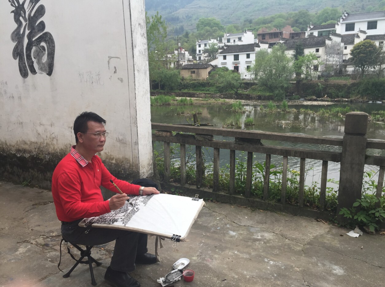 柯林胶中国最美乡村江西婺源采风写生