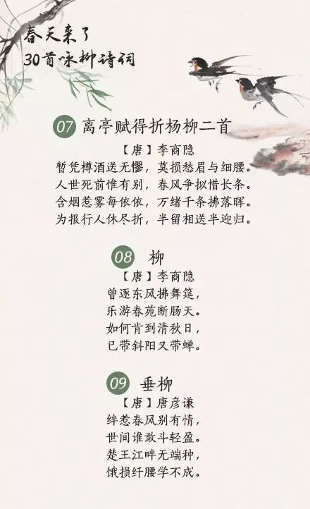 春天来啦30首咏柳诗词请收藏