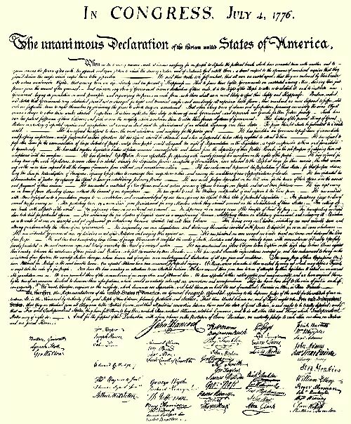 美国独立宣言全文开篇第一句就说的很嘛