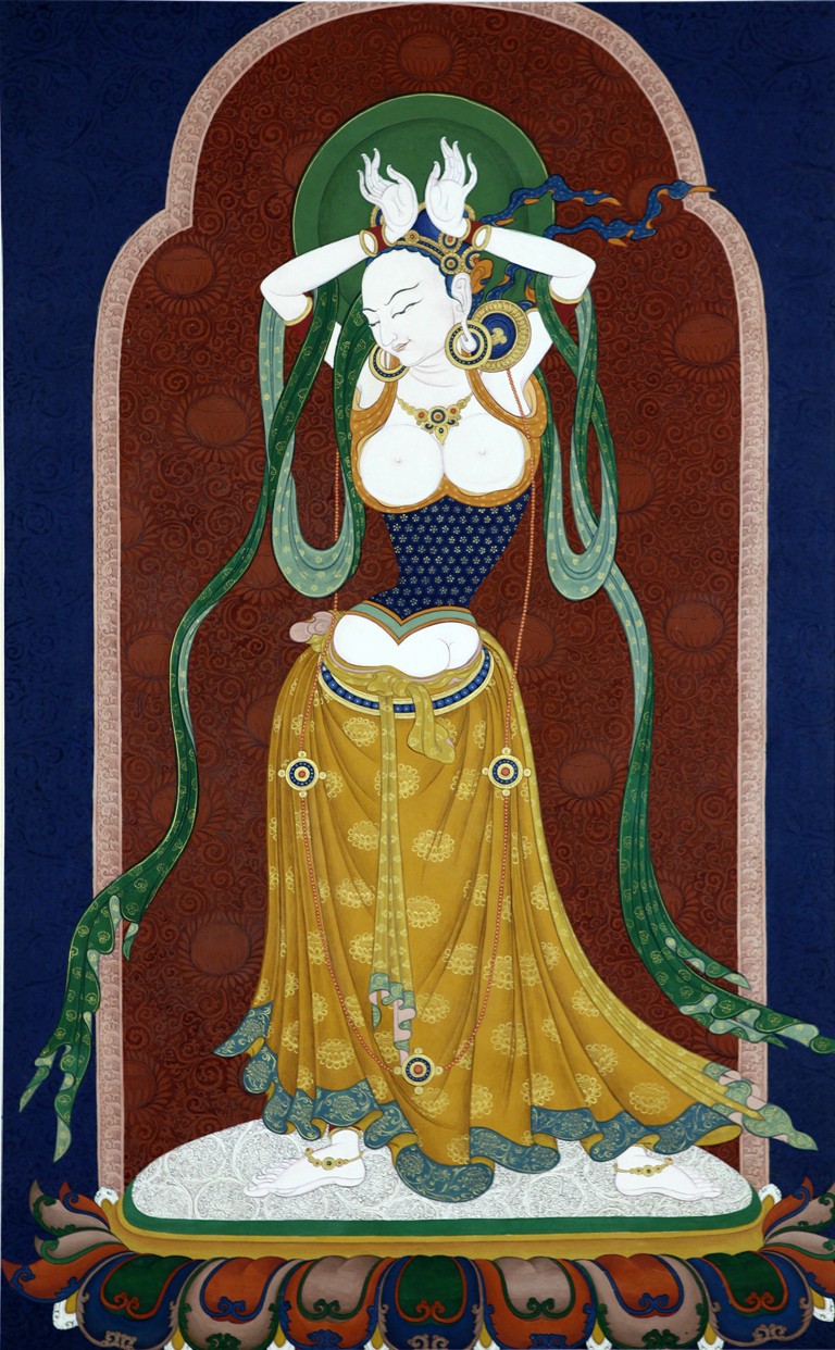 供养天女图释迦牟尼图千佛图白文殊图黄财神图(黑唐)大威德坛城图黄