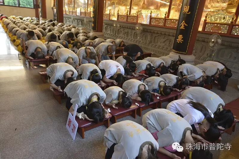 短期出家学员三步一拜朝山说一丈不如行一尺用身体丈量修行路