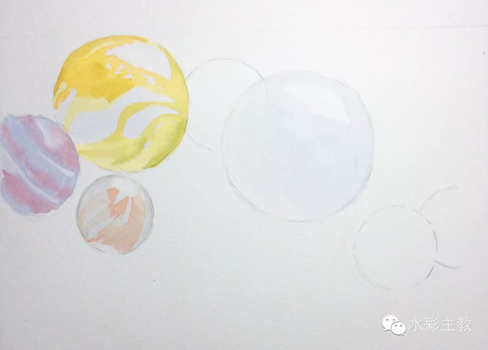 拿出儿时的玻璃球画起来