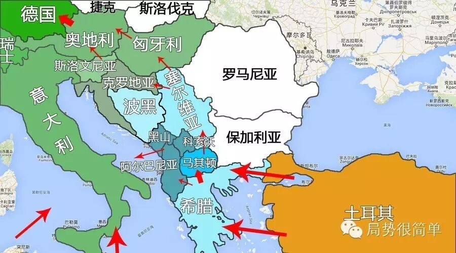 (从土耳其到欧洲的巴尔干路线)