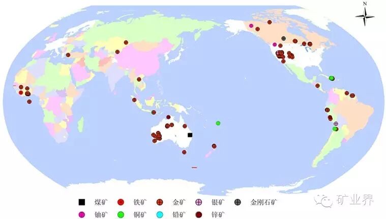 纽蒙特矿业公司全球业务分布纽蒙特矿业公司矿山主要分布在澳洲和美洲