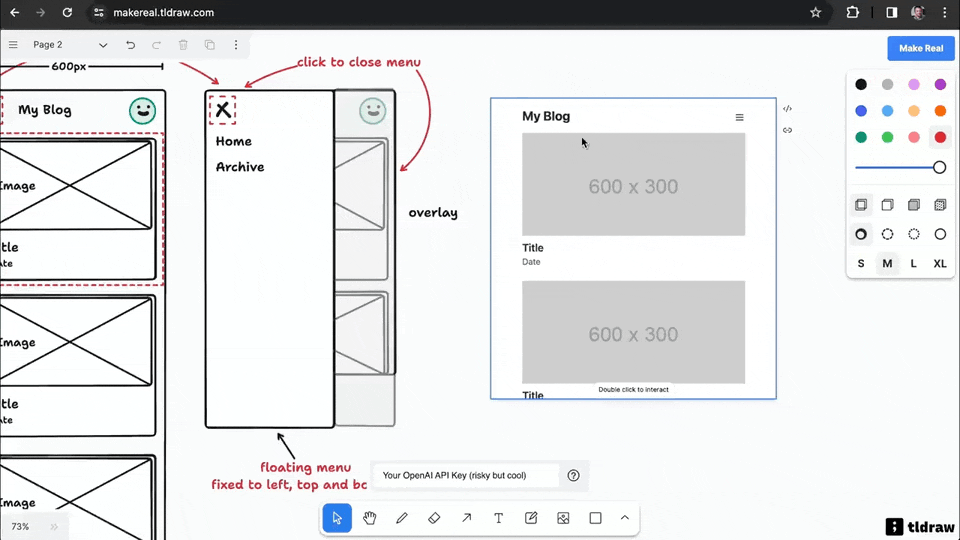 生成式 AI 交互革命：GPT-4 + 白板手绘 + AI 实时生成