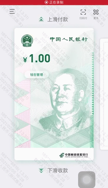 消费者打开数字人民币app,呈现一个人民币样式的钱包界面,显示账户
