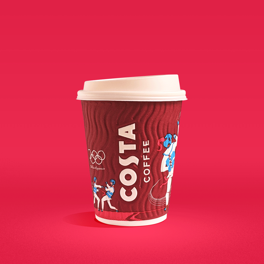 costa咖啡为东京奥运会设计了一组有趣的奥运会杯