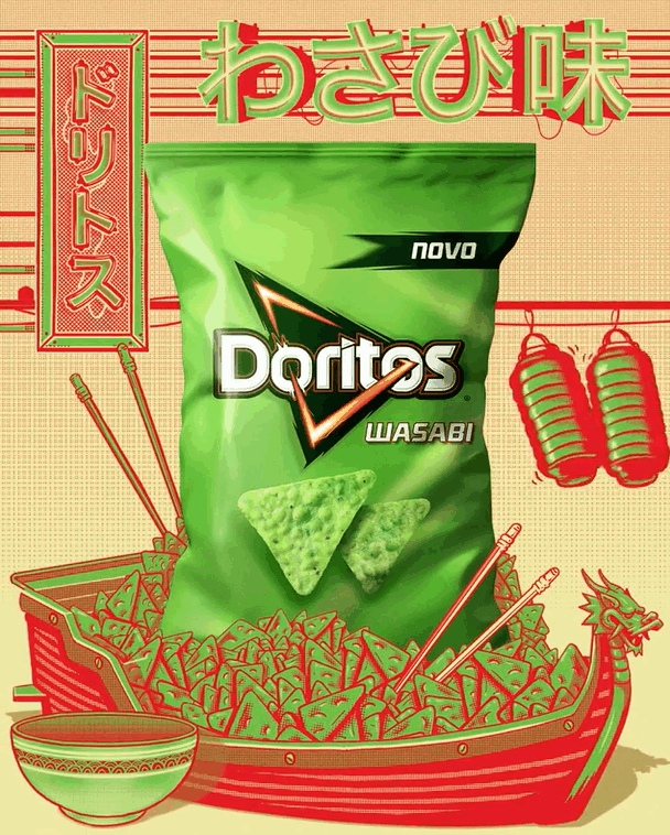 多力多滋的巴西广告 竟然全用的日文