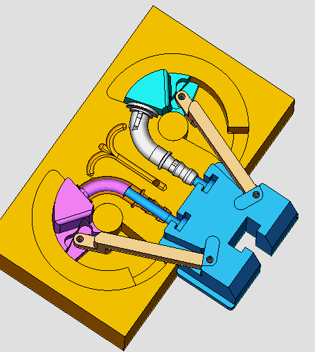 【机械原理】机械设计的好案例，经典模具结构原理图的图26