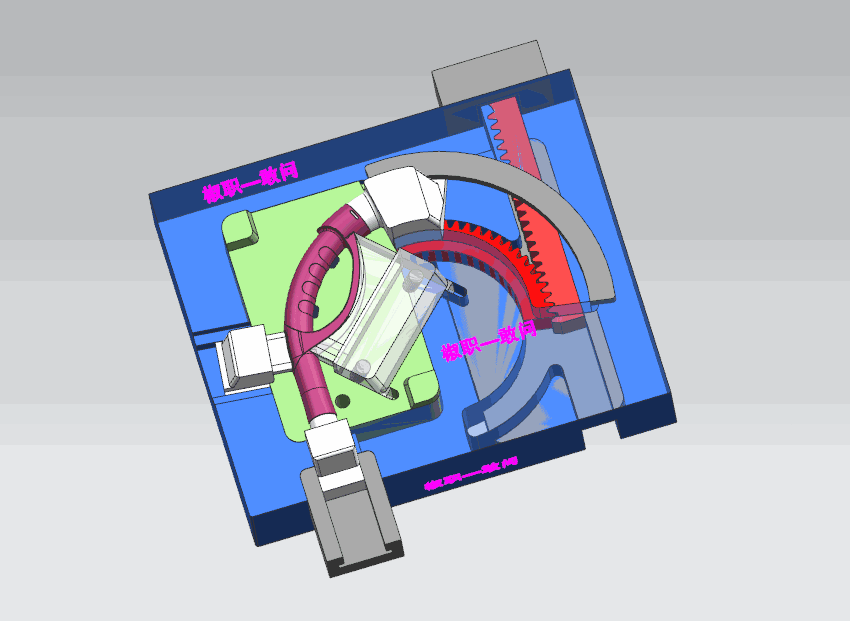 【机械原理】机械设计的好案例，经典模具结构原理图的图22