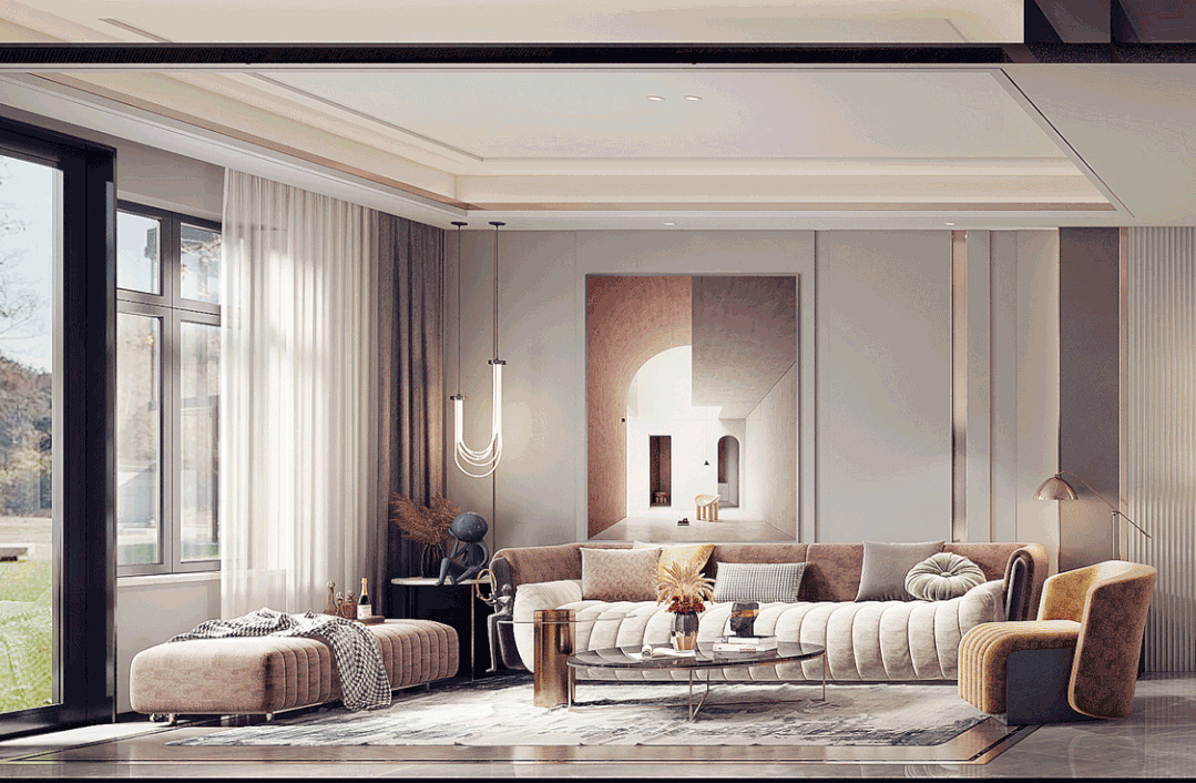 缪斯新作 | 320㎡轻奢优雅,怦然心动的质感美!_影视聚合站