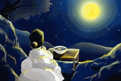 这年中秋,无盐在宫里赏月拜月.