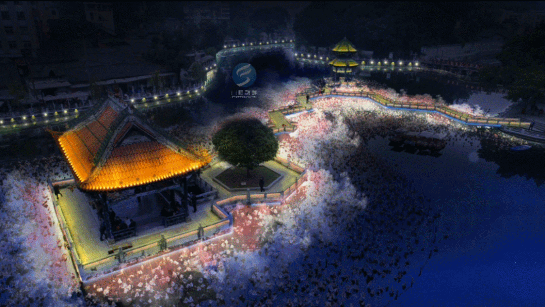 四川自贡富顺县启动西湖环湖亮化工程