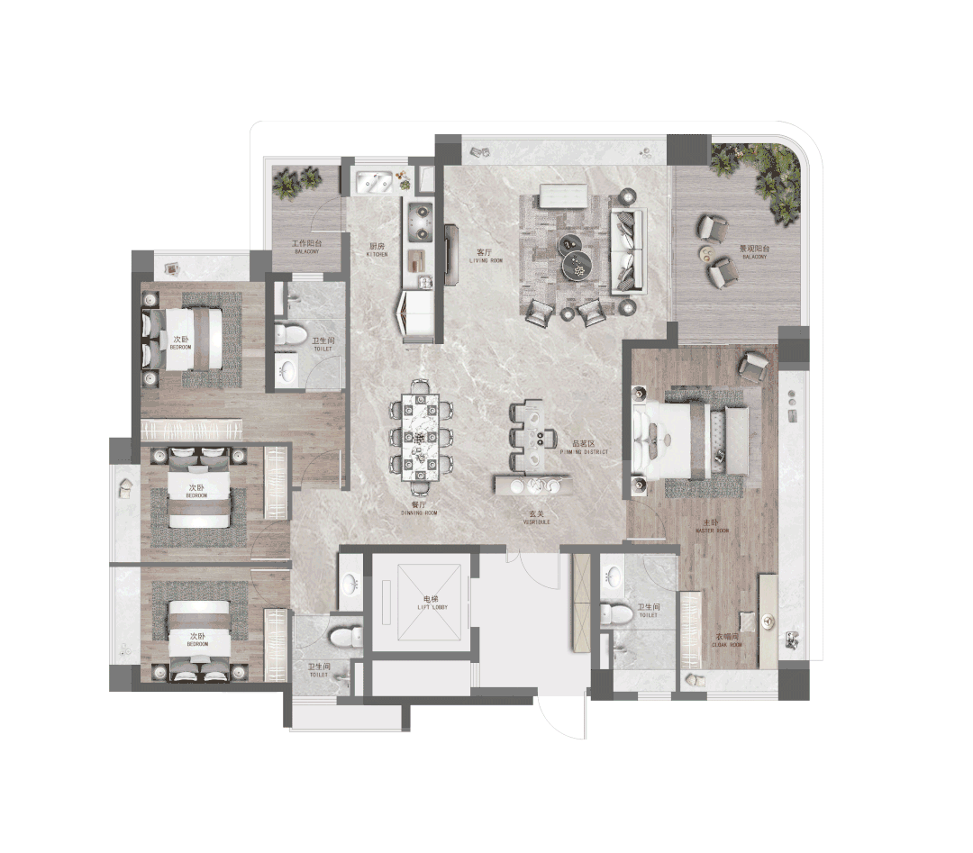 黄埔长岭雅居全新8栋、9栋的建面约160-190㎡大平层