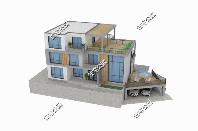 宅基地东西有高差 设计个地下车库完美解决 23 11米质感现代美宅 Hi有料