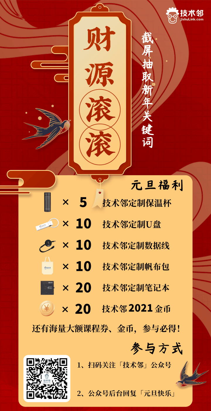 元旦快樂 | 技術鄰奉上新年福利定制禮的圖1