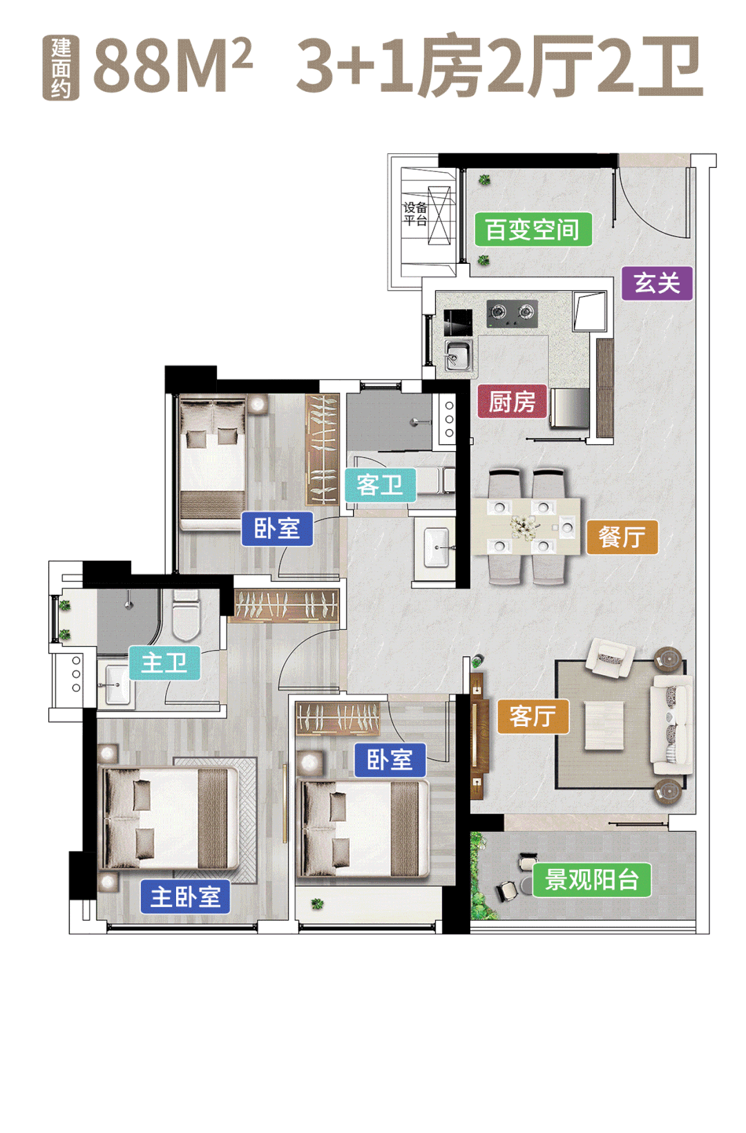 珠江花城五期新品，88㎡~119㎡户型即将推出！