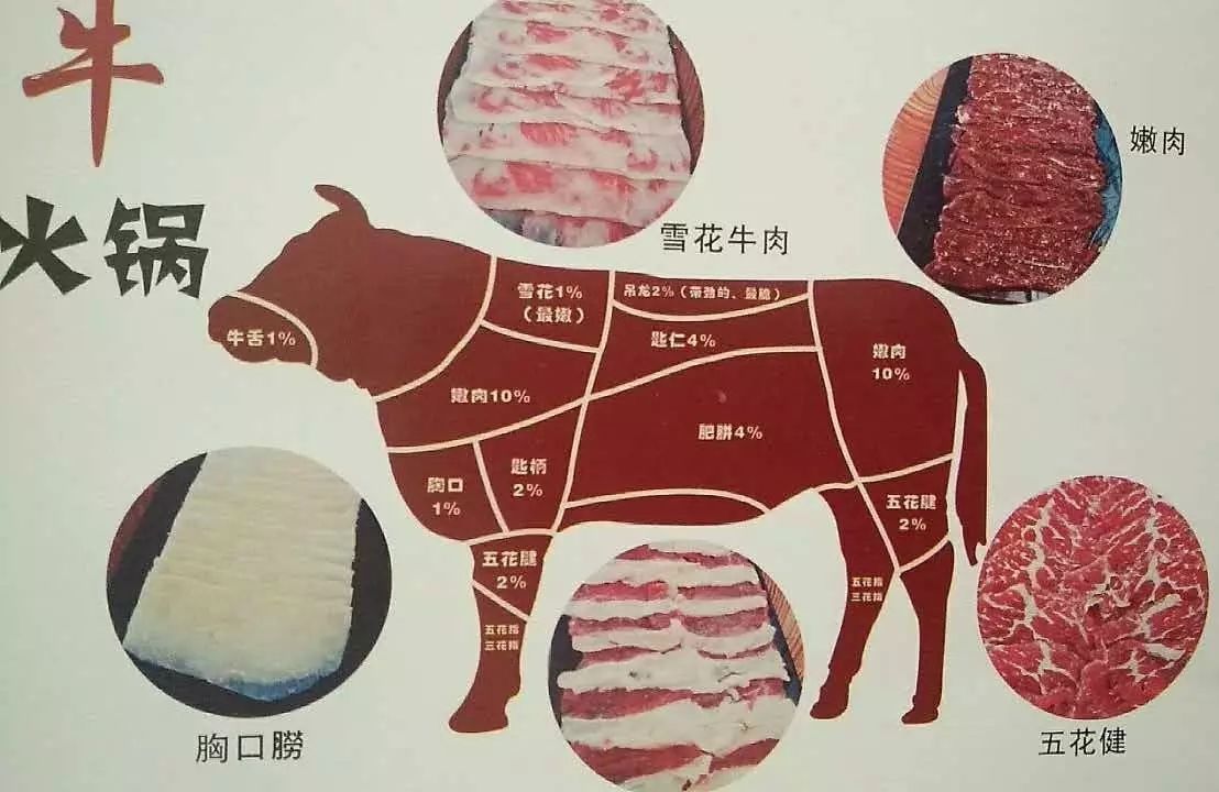 牛肉分切部位图高清图片