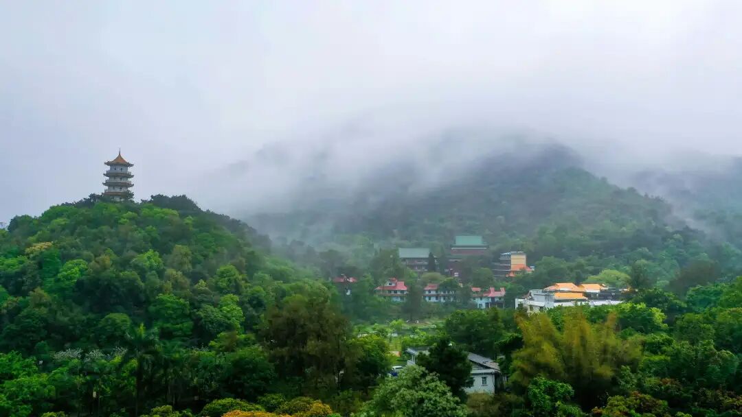 四会古八景之首贞山雨霁