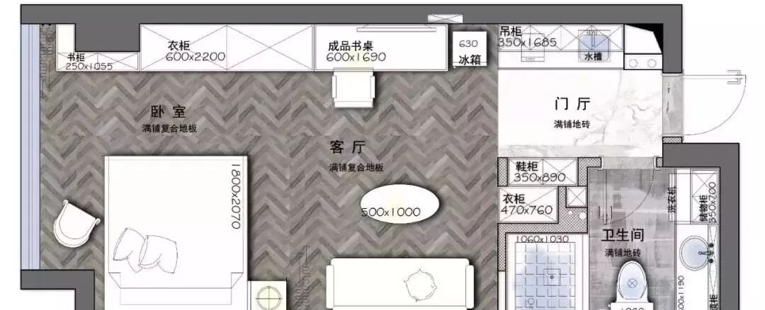 40平的长条形小户型公寓，房子不大设计却挺精彩的