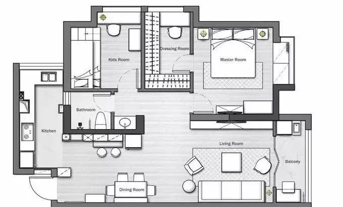92平的北歐風二居室案例，灰與白構造的簡潔之家 生活 第2張