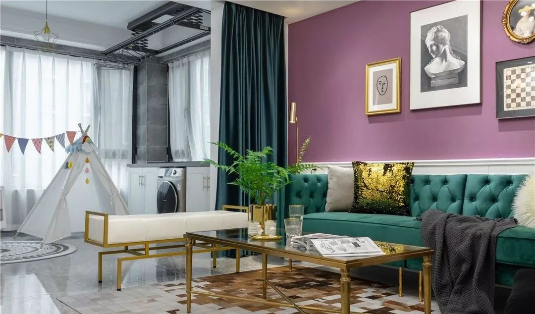 130㎡美式風格裝修，客廳紫色的背景，夢幻而浪漫！|美式風格 家居 第5張