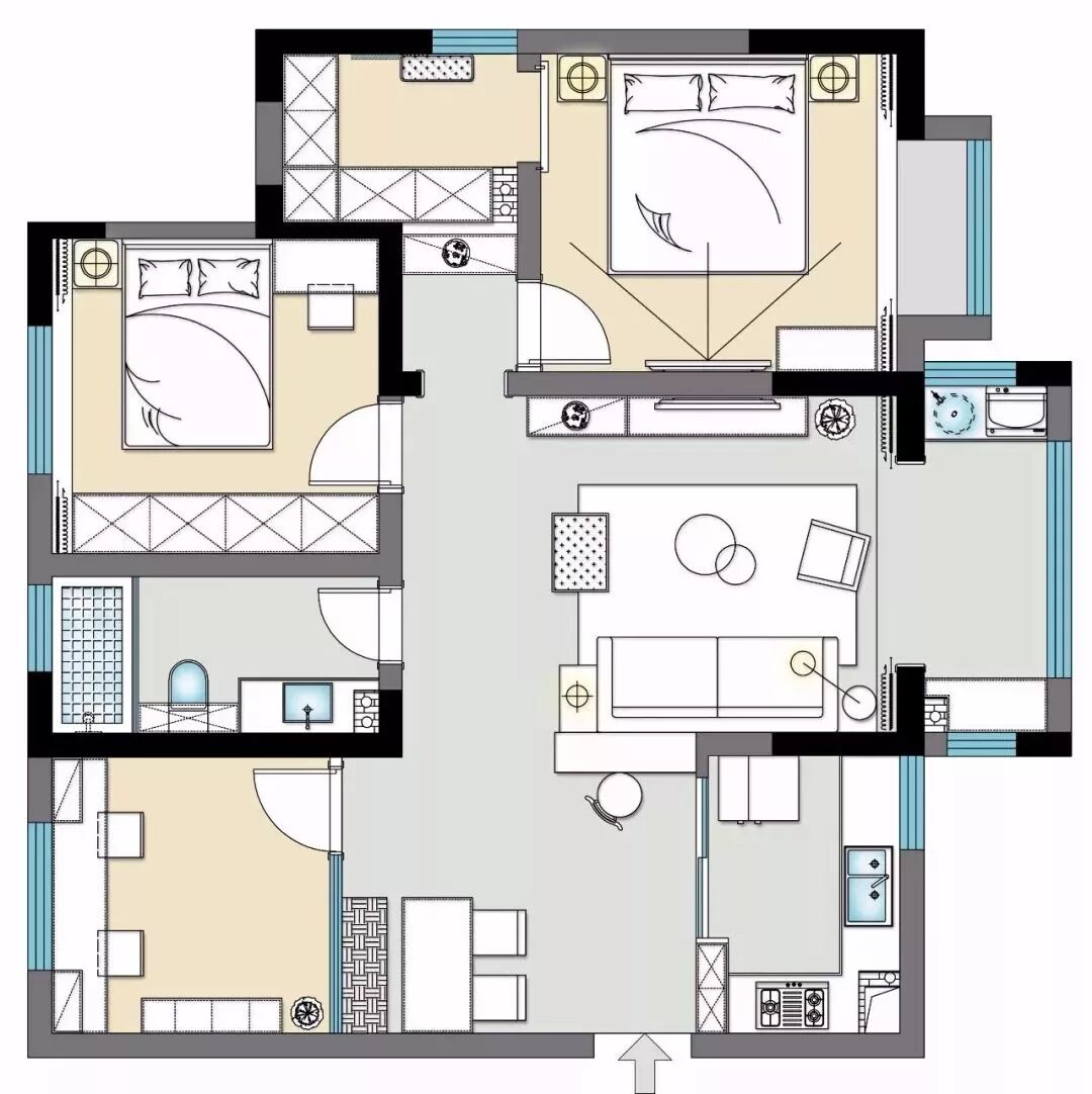 装修效果图：100平北欧风格装修效果图，经典！