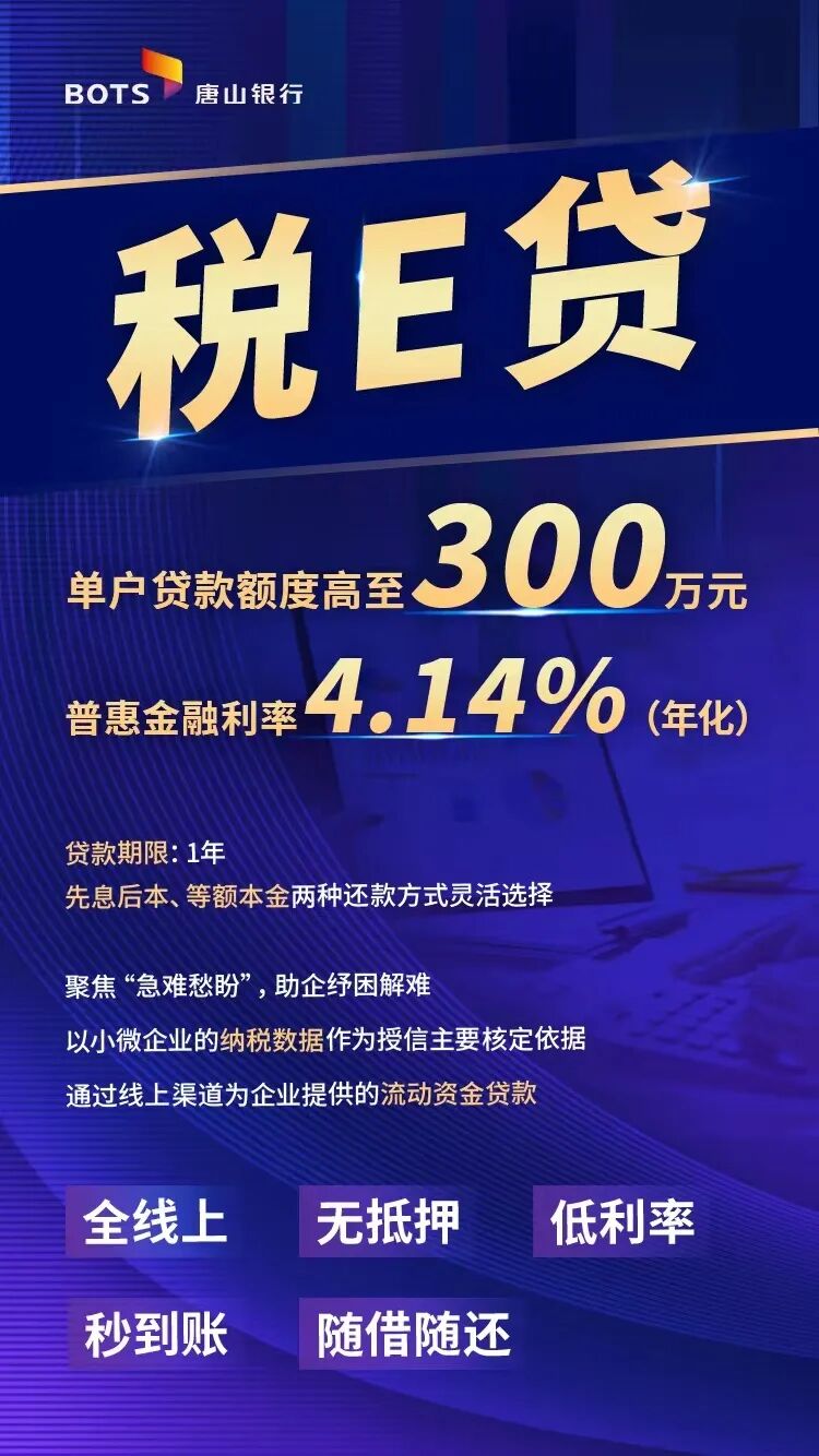 唐山银行助企惠民，秒批秒贷普惠万家