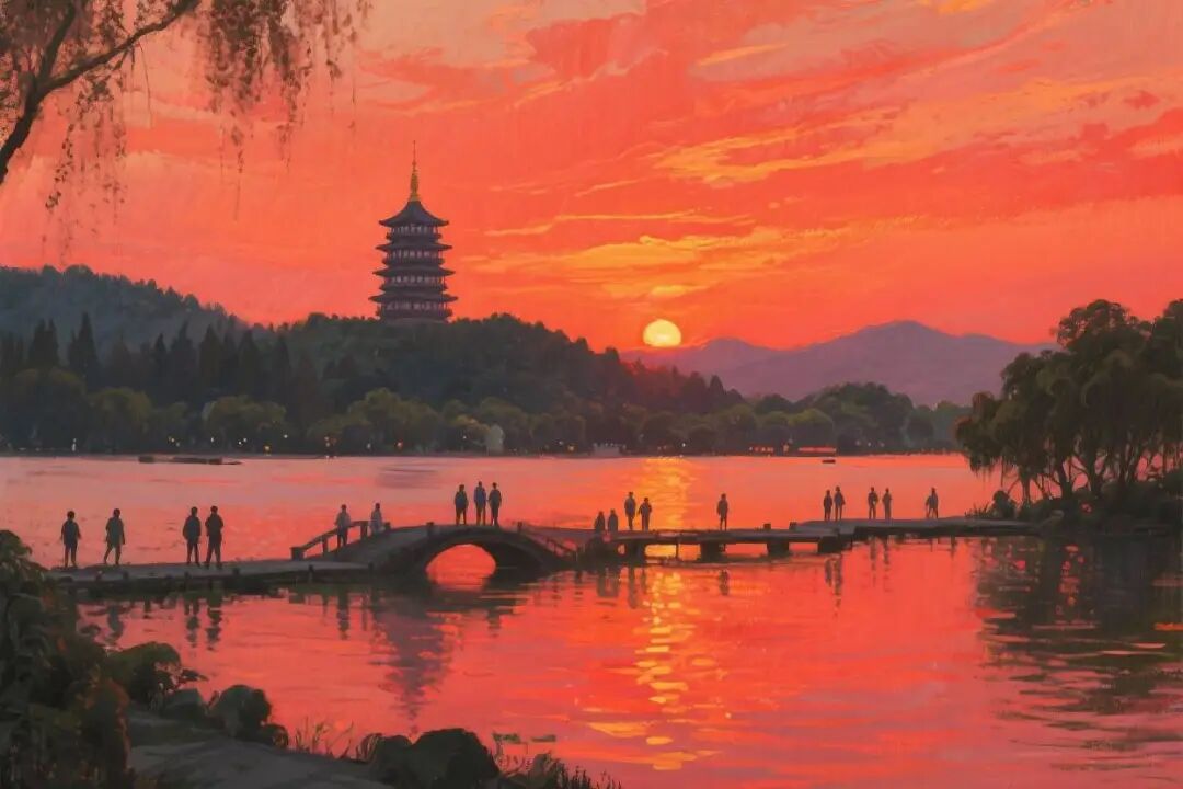 苏堤夕阳